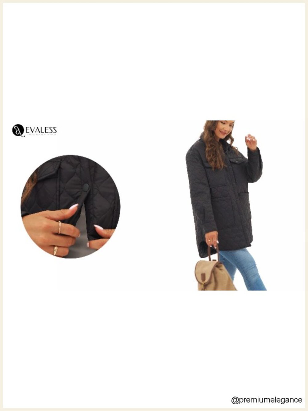 Womens Diamond Quilted Lightweight Puffer Jacket Long Sleeve Button Down Winter - Picture 6 of 6